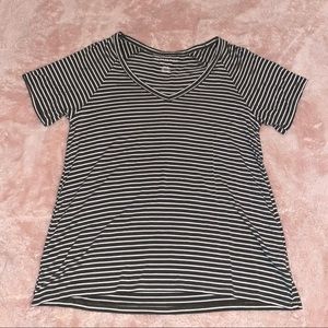 Olive green striped tee